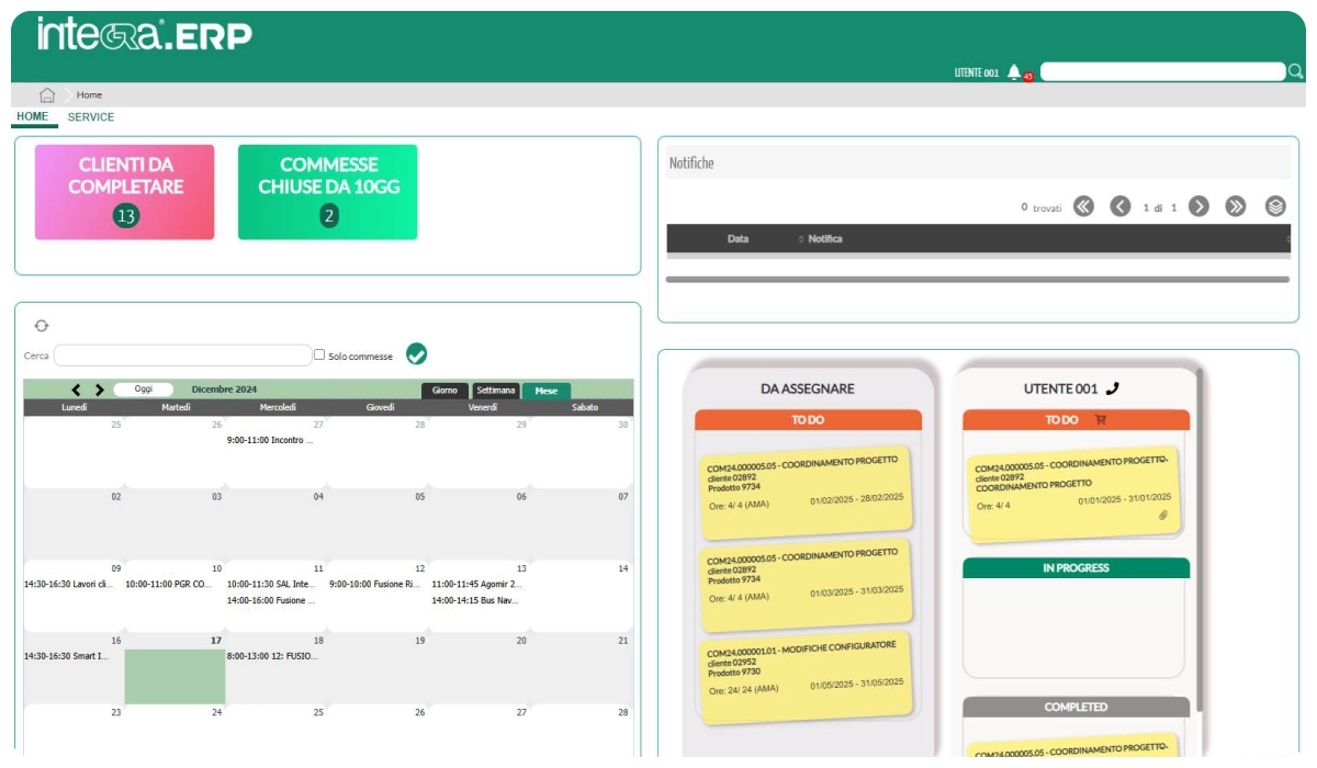 Schermata desktop del software di gestione aziendale InteGRa.ERP