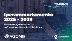 La Legge di Bilancio 2026 ha reintrodotto l’iperammortamento come misura strategica per sostenere gli investimenti in beni strumentali 4.0, tra cui anche: Software ERP Sistemi MES Soluzioni digitali di fabbrica interconnesse 📅 Periodo agevolabile: dal 1° gennaio 2026 al 30 settembre 2028 💡 Quanto si può risparmiare? Se correttamente gestita (anche in cumulabilità con la Nuova Sabatini), l’agevolazione può consentire un risparmio fino al 40–50% del costo dell’investimento digitale. A tale scopo organizziamo una sessione pensata per aiutare le aziende a orientarsi nella corretta interpretazione della normativa e fornire chiarimenti operativi e immediati. Webinar gratuito di approfondimento 📅 20 maggio | 🕙 10:30 – 11:30 I nostri esperti consulenti in finanza agevolata e trasformazione digitale illustreranno come: accedere concretamente all’agevolazione, verificare correttamente i requisiti tecnici (interconnessione, perizia, Allegati IV e V) massimizzarne i benefici fiscali e industriali, evitare errori che possono compromettere l’agevolazione Ti aspettiamo!