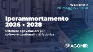 La Legge di Bilancio 2026 ha reintrodotto l’iperammortamento come misura strategica per sostenere gli investimenti in beni strumentali 4.0, tra cui anche: Software ERP Sistemi MES Soluzioni digitali di fabbrica interconnesse 📅 Periodo agevolabile: dal 1° gennaio 2026 al 30 settembre 2028 💡 Quanto si può risparmiare? Se correttamente gestita (anche in cumulabilità con la Nuova Sabatini), l’agevolazione può consentire un risparmio fino al 40–50% del costo dell’investimento digitale. A tale scopo organizziamo una sessione pensata per aiutare le aziende a orientarsi nella corretta interpretazione della normativa e fornire chiarimenti operativi e immediati. Webinar gratuito di approfondimento 📅 20 maggio | 🕙 10:30 – 11:30 I nostri esperti consulenti in finanza agevolata e trasformazione digitale illustreranno come: accedere concretamente all’agevolazione, verificare correttamente i requisiti tecnici (interconnessione, perizia, Allegati IV e V) massimizzarne i benefici fiscali e industriali, evitare errori che possono compromettere l’agevolazione Ti aspettiamo!